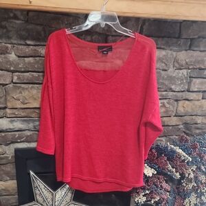 Attention Oversized Knit 3/4 Sleeve Top Sz L